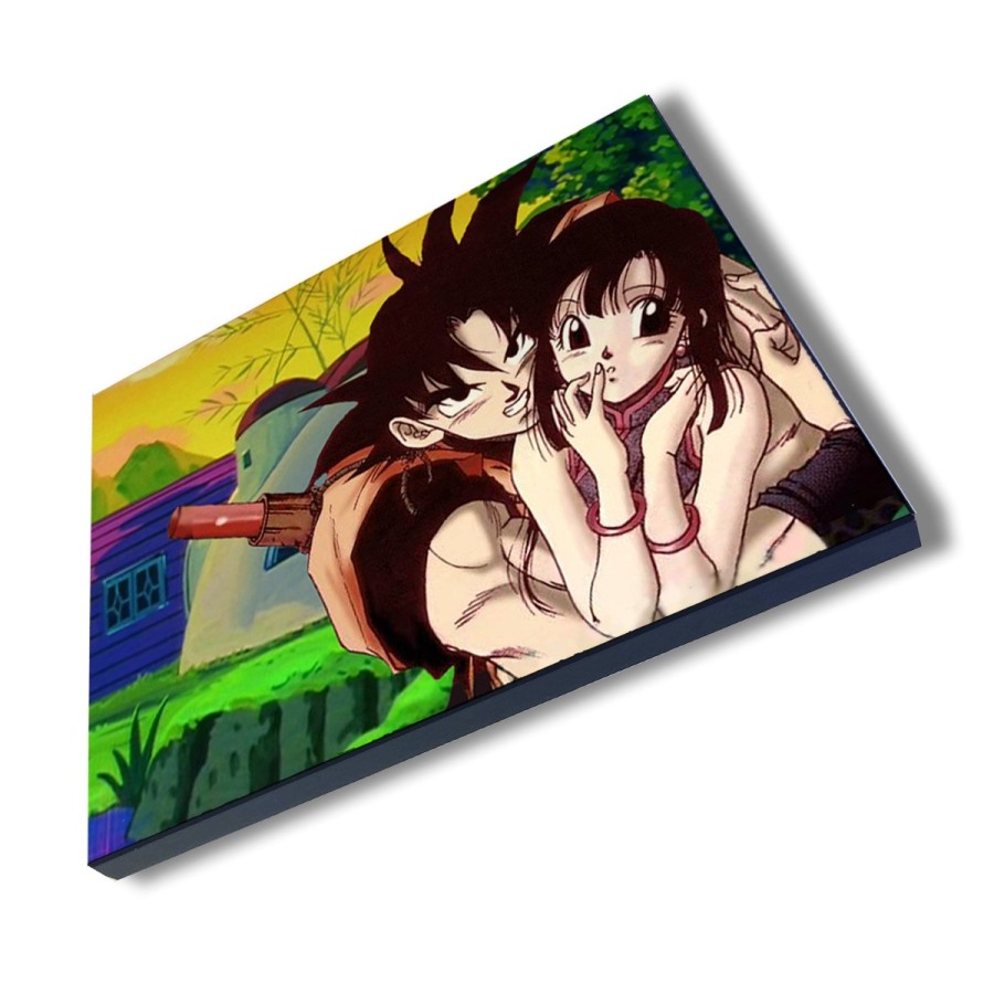 PANEL FOTOGRÁFICO DECORATIVO goku y chichi anime shonen dragon ball z cuadro acabado brillante elegante pared