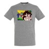 CAMISETA GRIS MEZCLA goku y chichi anime shonen dragon ball z moda verano personalizada