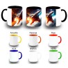 TAZA COLORES nave espacio cosmos estrellas planetas ovni uap color personalizada