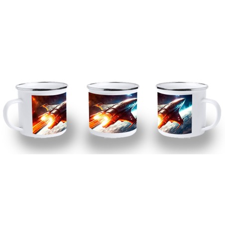 TAZA METALICA nave espacio cosmos estrellas planetas ovni uap metal personalizada