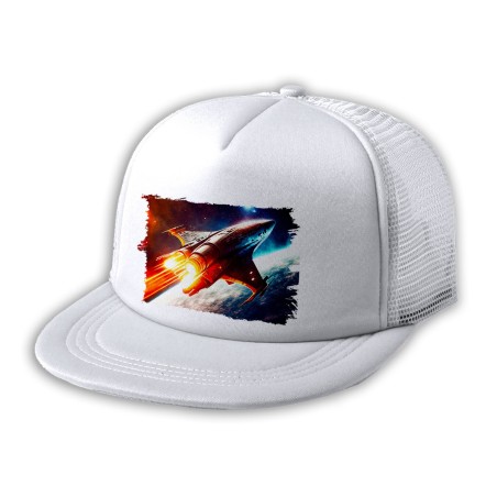 GORRA 5 PANELES REDECILLA TRASERA nave espacio cosmos estrellas planetas ovni uap estilo rapero
