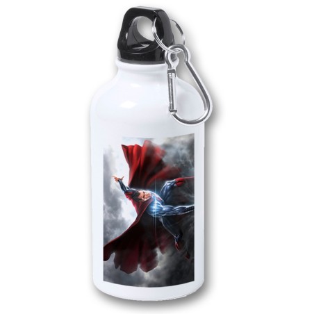 BIDON 400ML METALICO superhombre superheroe hombre con capa para viaje y deporte