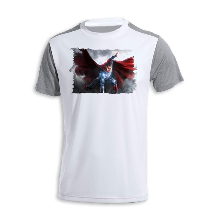 CAMISETA DISEÑO BICOLOR superhombre superheroe hombre con capa personalizada