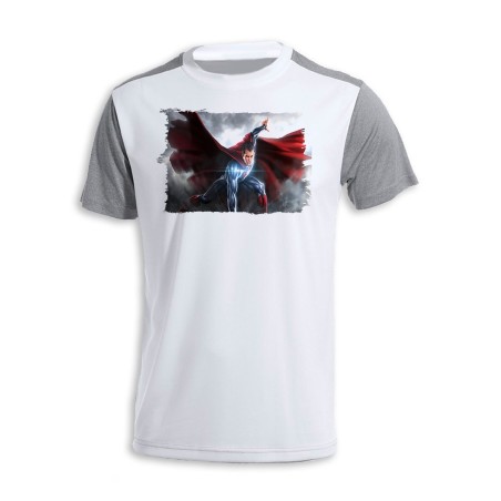 CAMISETA DISEÑO BICOLOR superhombre superheroe hombre con capa personalizada