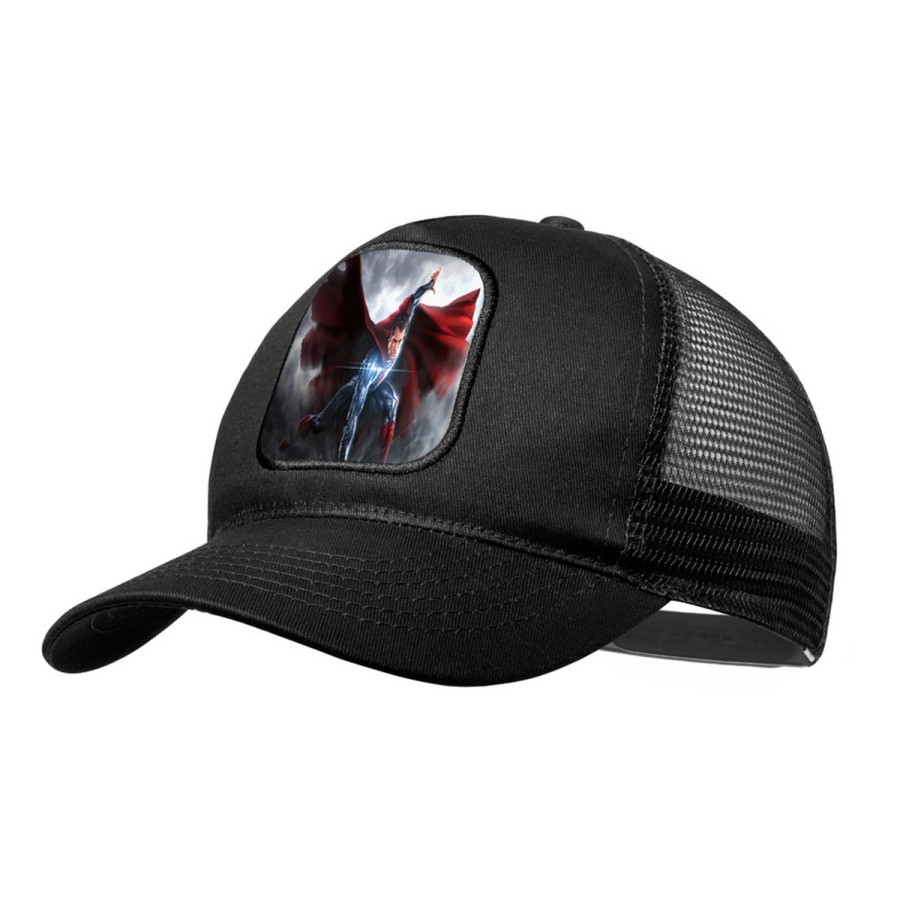 GORRA NEGRA CON REJILLA superhombre superheroe hombre con capa moda deporte