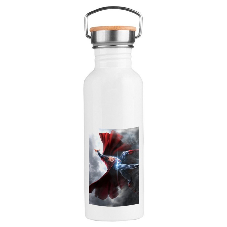 BIDON 750 ML ACERO INOXIDABLE ESTILO RETRO superhombre superheroe hombre con capa deporte deportivo botella