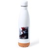 BIDON 750 ML ACERO INOXIDABLE ADORNO DE CORCHO superhombre superheroe hombre con capa tapon botella