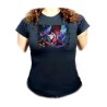 CAMISETA NEGRA MUJER dracule mihawk castillo espadachín one piece zoro oferta personalizada