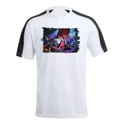 CAMISETA TÉCNICA FRANJA MANGAS NEGRA dracule mihawk castillo espadachín one piece zoro personalizada