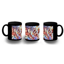 TAZA COMPLETAMENTE NEGRA luffy gear five 5 vs goku ultra instinto limit breaker personalizada