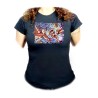 CAMISETA NEGRA MUJER luffy gear five 5 vs goku ultra instinto limit breaker oferta personalizada