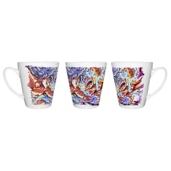 TAZA CÓNICA luffy gear five 5 vs goku ultra instinto limit breaker conica personalizada