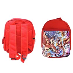 MOCHILA ROJA luffy gear five 5 vs goku ultra instinto limit breaker escolar personalizado