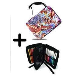 PACK MOCHILA Y ESTUCHE luffy gear five 5 vs goku ultra instinto limit breaker material escolar