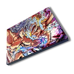 PANEL FOTOGRÁFICO DECORATIVO luffy gear five 5 vs goku ultra instinto limit breaker cuadro acabado brillante elegante pared