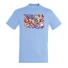 CAMISETA AZUL CIELO luffy gear five 5 vs goku ultra instinto limit breaker moda verano personalizada