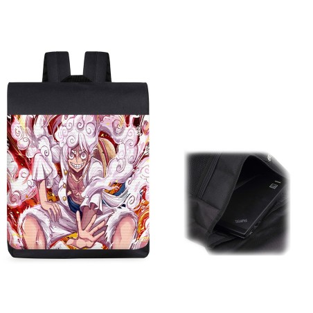 PACK MOCHILA Y ESTUCHE one piece luffy forma gear 5 hito no mi pirata nika material escolar