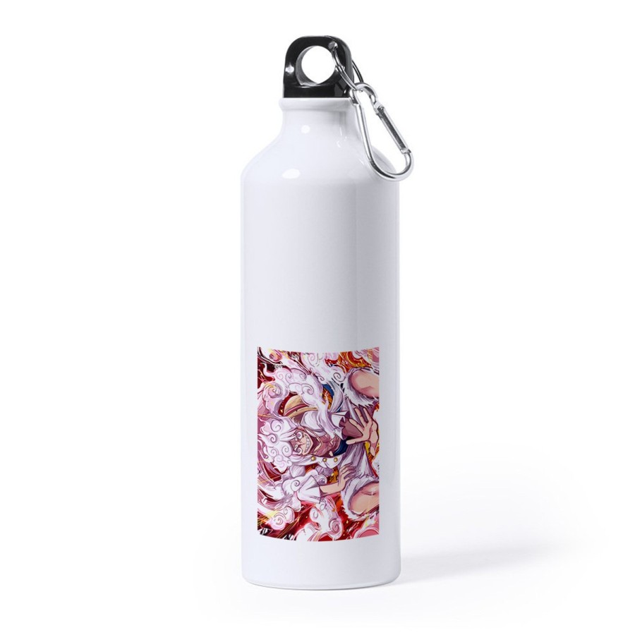 BIDON GRANDE 800 ML ACERO INOXIDABLE one piece luffy forma gear 5 hito no mi pirata nika deporte deportivo mosqueton botella