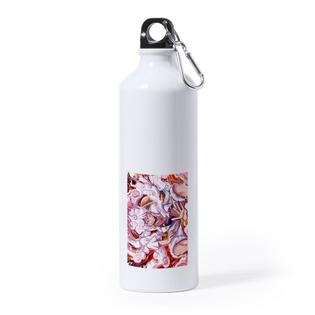 BIDON GRANDE 800 ML ACERO INOXIDABLE one piece luffy forma gear 5 hito no mi pirata nika deporte deportivo mosqueton botella