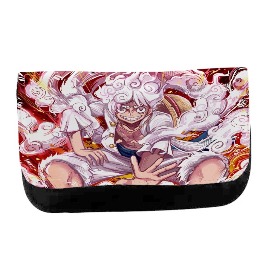 ESTUCHE NECESER DE LONA one piece luffy forma gear 5 hito no mi pirata nika unisex negro monedero billetera