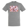 CAMISETA GRIS MEZCLA one piece luffy forma gear 5 hito no mi pirata nika moda verano personalizada