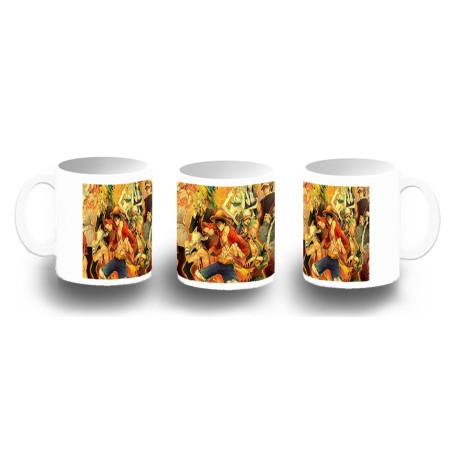 TAZA FOTOLUMINISCENTE one piece personajes saga piratas trafalgar zoro BRILLA OSCURIDAD