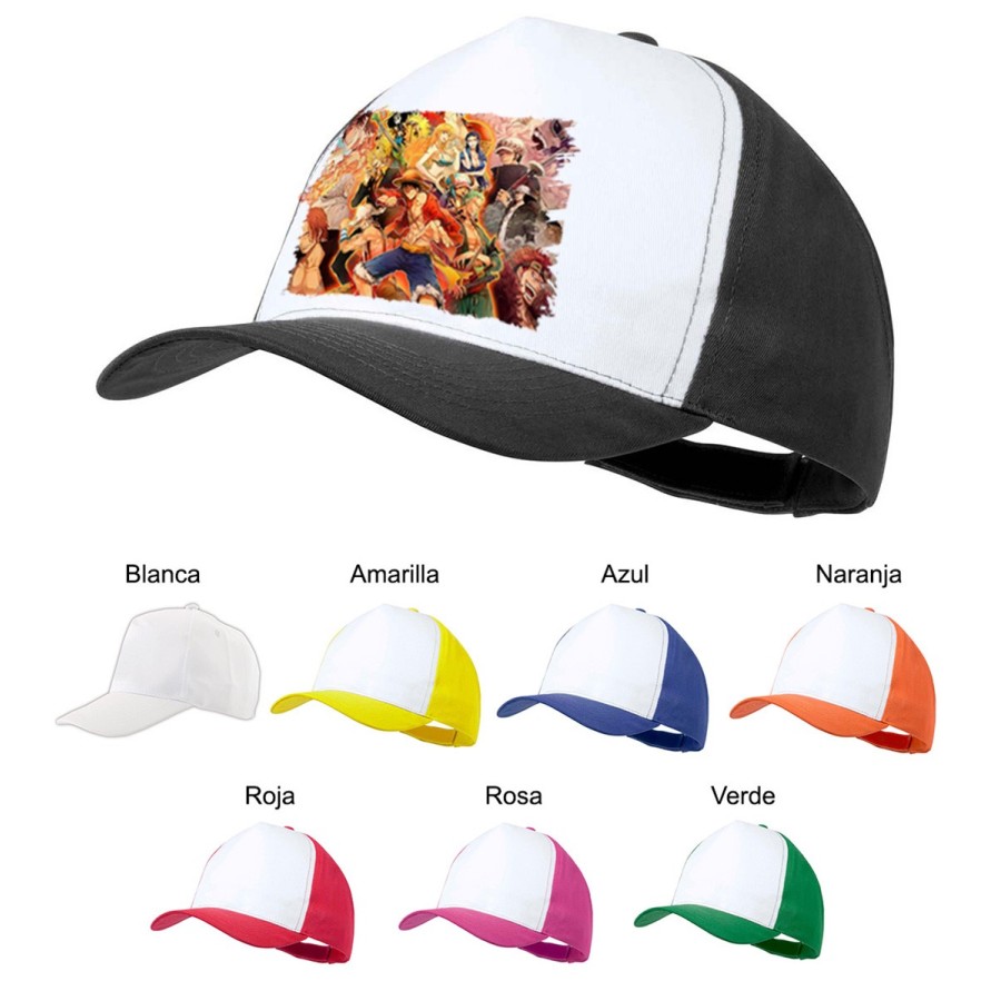 GORRA COLORES one piece personajes saga piratas trafalgar zoro color personalizada