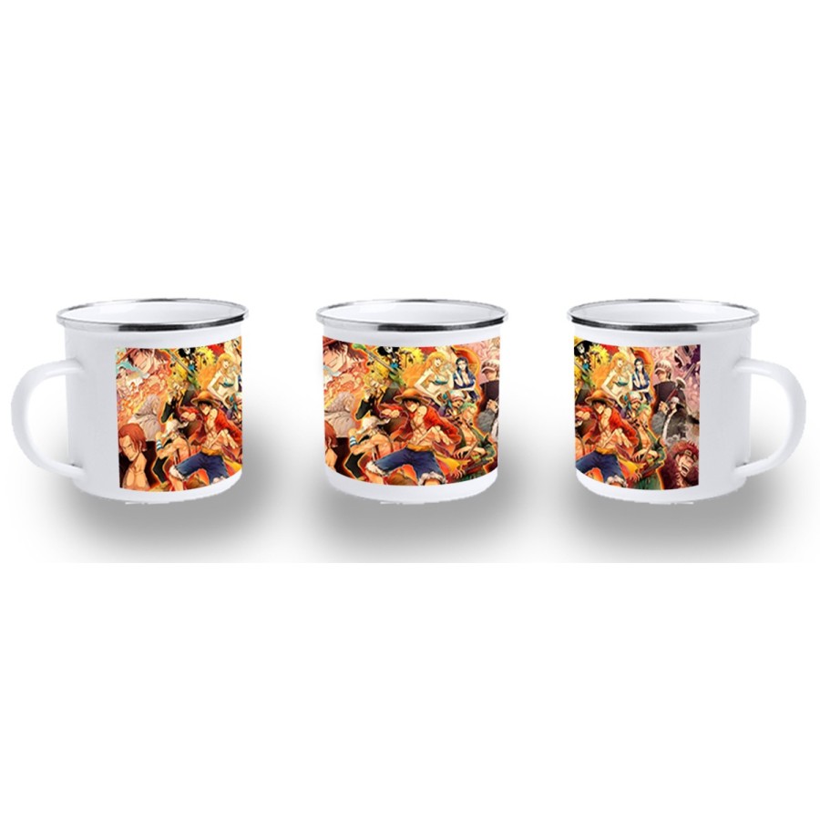 TAZA METALICA one piece personajes saga piratas trafalgar zoro metal personalizada