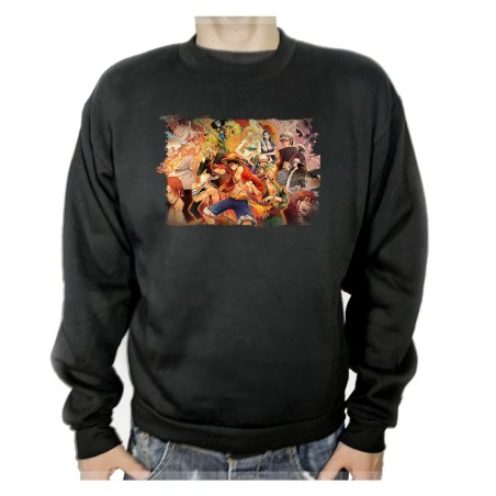 SUDADERA NEGRA one piece personajes saga piratas trafalgar zoro adulto poliester algodón personalizada