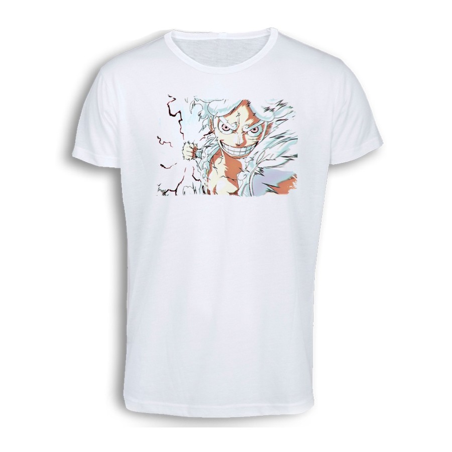 CAMISETA TACTO ALGODÓN luffy nika one piece mugiwara rey pirata transformacion cómoda personalizada