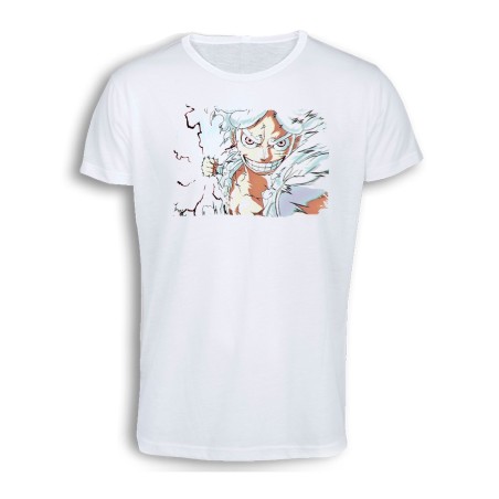CAMISETA TACTO ALGODÓN luffy nika one piece mugiwara rey pirata transformacion cómoda personalizada