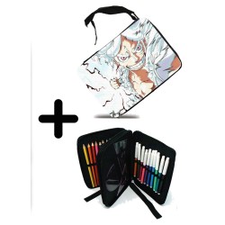 PACK MOCHILA Y ESTUCHE luffy nika one piece mugiwara rey pirata transformacion material escolar