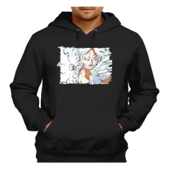 SUDADERA NEGRA CON CAPUCHA luffy nika one piece mugiwara rey pirata transformacion adulto poliester algodón personalizada