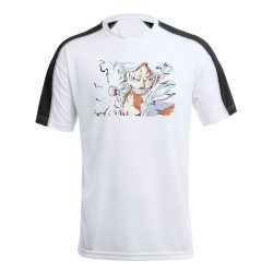 CAMISETA TÉCNICA FRANJA MANGAS NEGRA luffy nika one piece mugiwara rey pirata transformacion personalizada