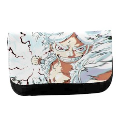 ESTUCHE NECESER DE LONA luffy nika one piece mugiwara rey pirata transformacion unisex negro monedero billetera