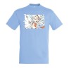 CAMISETA AZUL CIELO luffy nika one piece mugiwara rey pirata transformacion moda verano personalizada