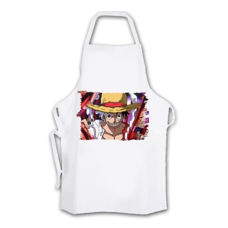 DELANTAL luffy nika recompensa one piece mugiwara rey pirata cocina personalizado