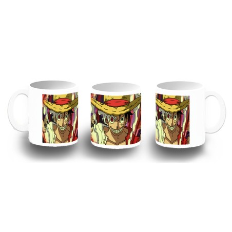 TAZA FOTOLUMINISCENTE luffy nika recompensa one piece mugiwara rey pirata BRILLA OSCURIDAD