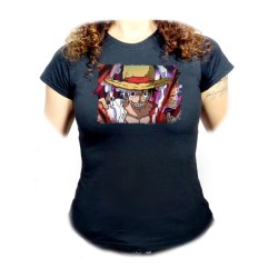 CAMISETA NEGRA MUJER luffy...