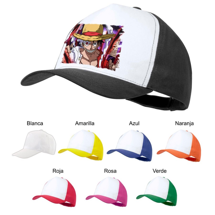 GORRA COLORES luffy nika recompensa one piece mugiwara rey pirata color personalizada