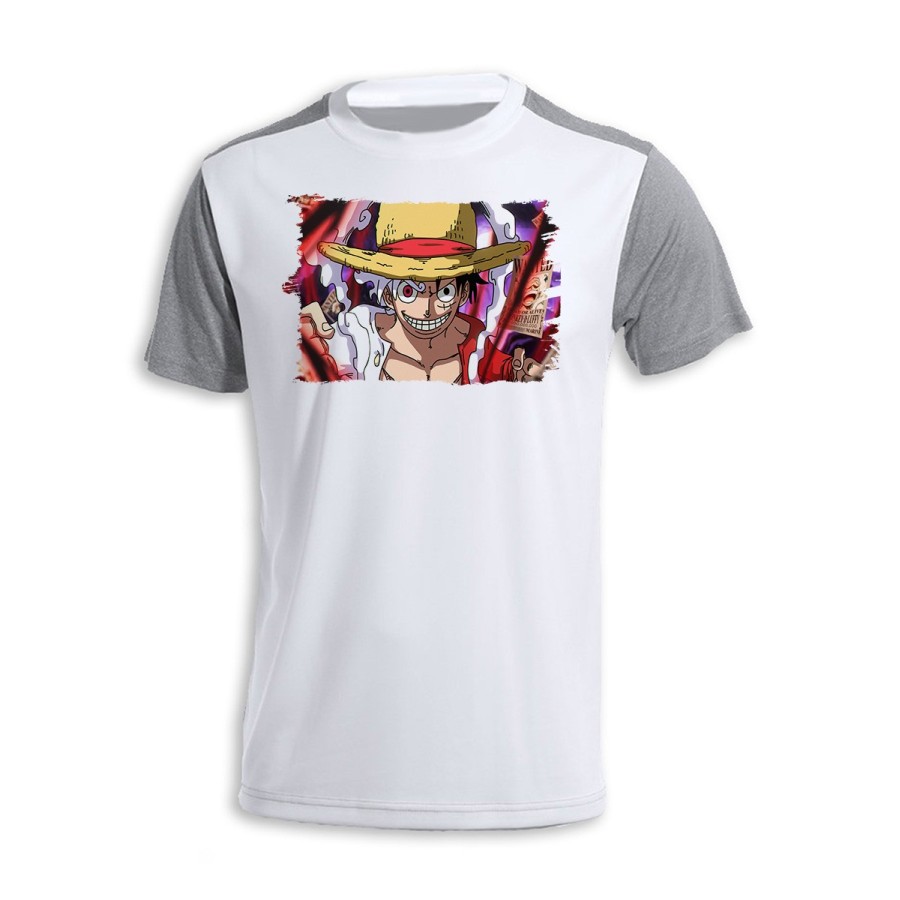 CAMISETA DISEÑO BICOLOR luffy nika recompensa one piece mugiwara rey pirata personalizada