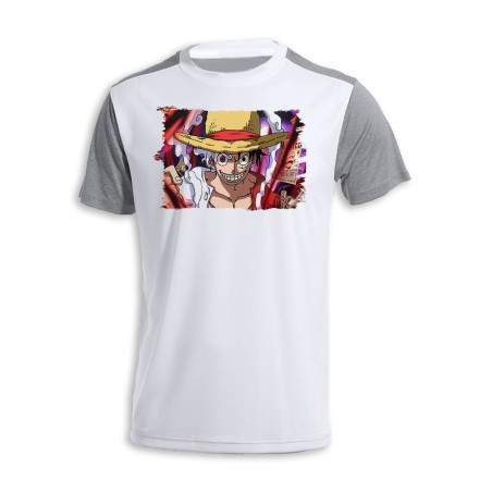 CAMISETA DISEÑO BICOLOR luffy nika recompensa one piece mugiwara rey pirata personalizada