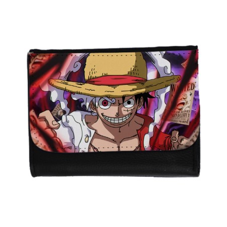 BILLETERA BILLETERO luffy nika recompensa one piece mugiwara rey pirata unisex negro monedero