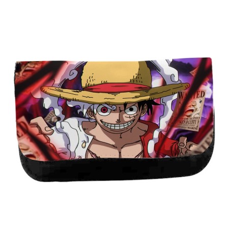 ESTUCHE NECESER DE LONA luffy nika recompensa one piece mugiwara rey pirata unisex negro monedero billetera