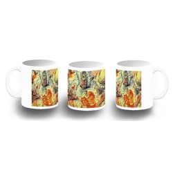 TAZA FOTOLUMINISCENTE kaido vs luffy serie one piece luna wano younkou BRILLA OSCURIDAD