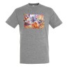 CAMISETA GRIS MEZCLA kaido vs luffy serie one piece luna wano younkou moda verano personalizada