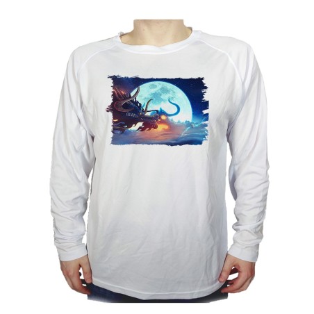CAMISETA MANGA LARGA luffy vs kaido one piece luna wano younkou personalizada