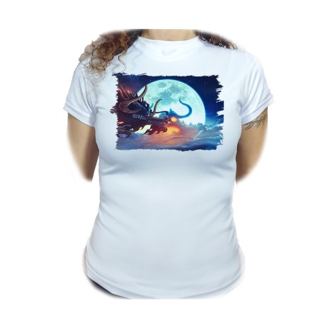 CAMISETA MUJER luffy vs kaido one piece luna wano younkou moda personalizada