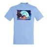 CAMISETA AZUL CIELO luffy vs kaido one piece luna wano younkou moda verano personalizada