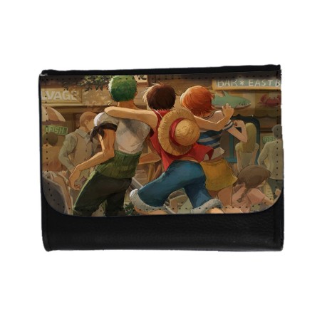 BILLETERA BILLETERO one piece mugiwara east blue piratas zoro nami luffy unisex negro monedero